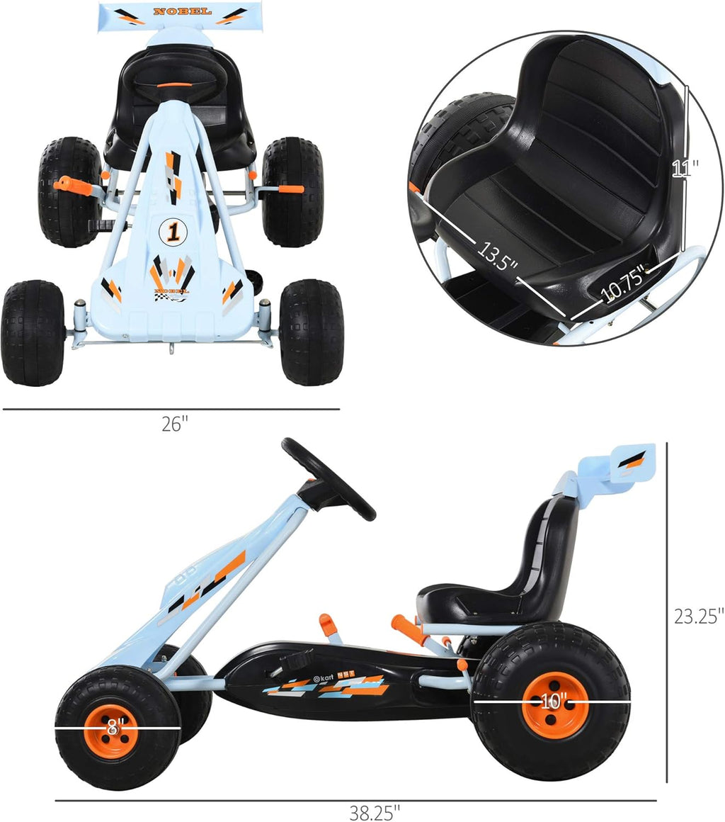 White Plastic Pedal Go Kart with Adjustable Seat I282