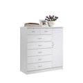 White 7 Drawer Chest with 1 Door S8471