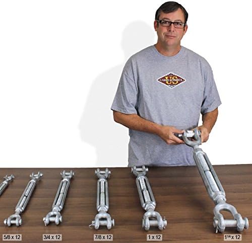 3/4 Inch x 12 Inches Galvanized Jaw and Jaw Turnbuckle G871941