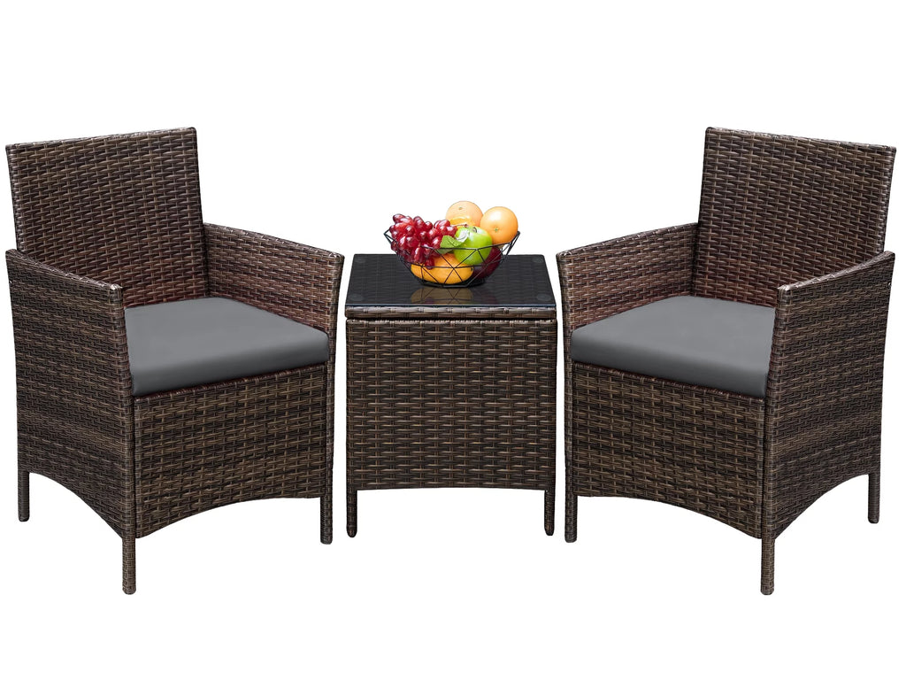 PE Rattan Set of 3 Patio Conversation Set L434200