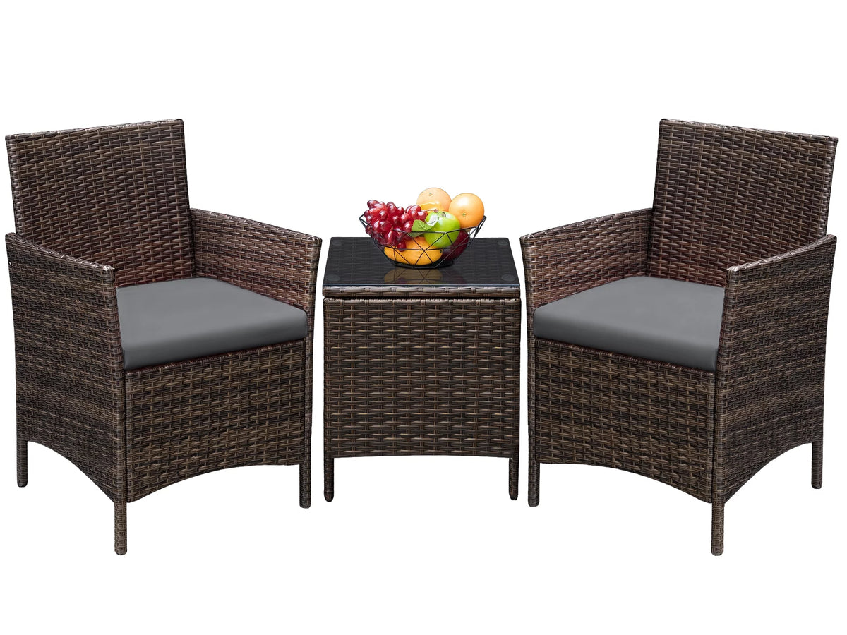 PE Rattan Set of 3 Patio Conversation Set L434200