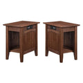 2 Piece Wood End Table Set in Burnt Amber U6145