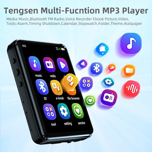 Black 32GB Bluetooth MP3 Player with Touch Screen E558