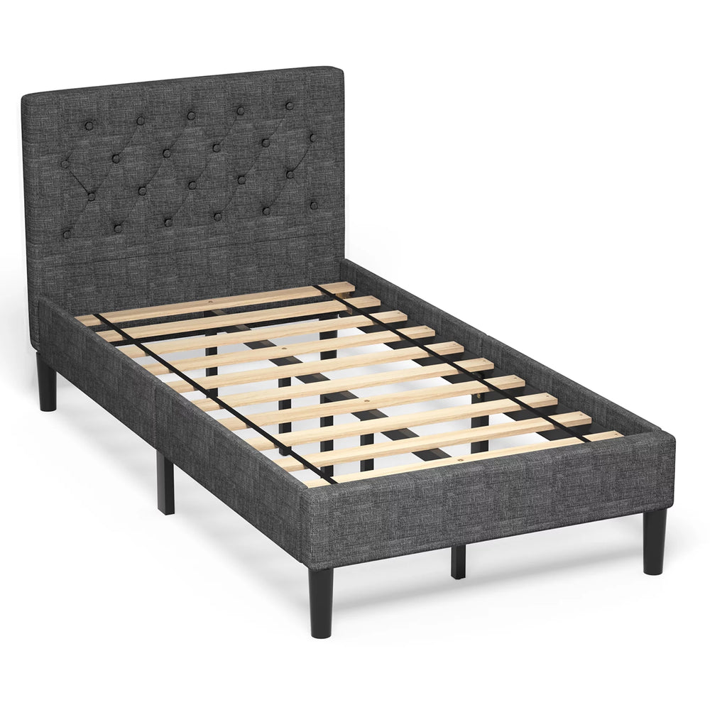 Twin Upholstered Bed Frame with Headboard Y523355