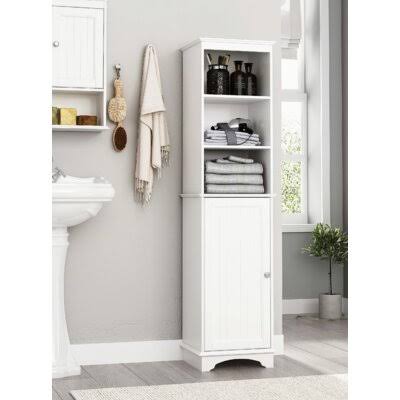 Tall Slender Freestanding Cabinet with Three Shelves Q536447