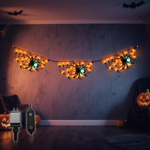 Spider Web Lights 52.8 Inch 54 Orange 3 Green LEDs U88857
