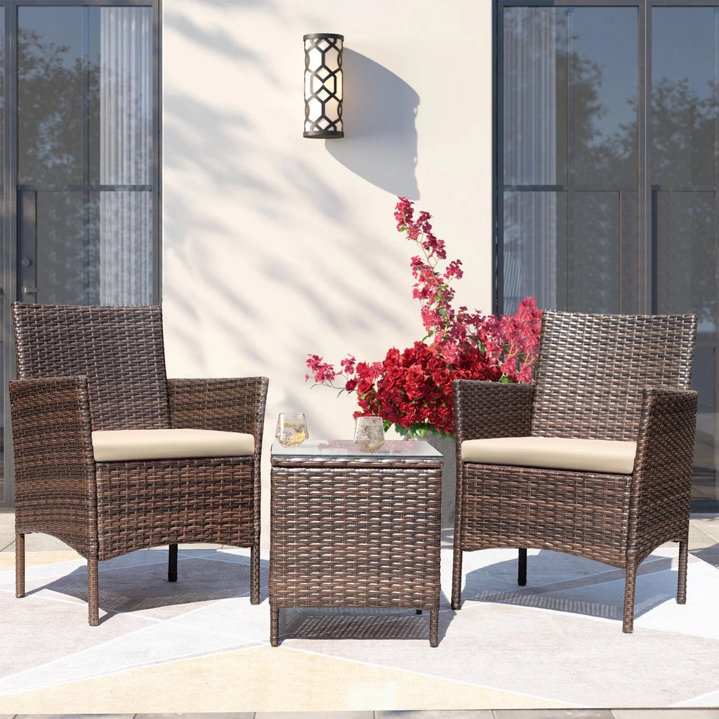 PE Rattan Set of 3 Patio Conversation Set L434200