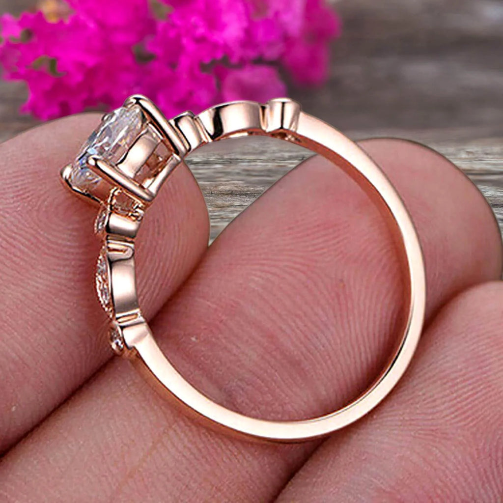 1.50 Carat Moissanite Engagement Ring on 10K Rose Gold T6980