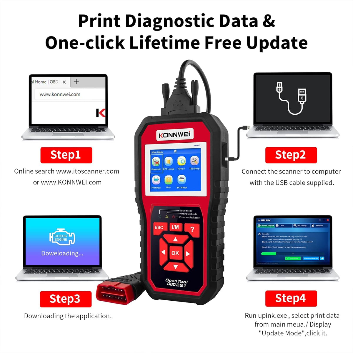 OBD II Scanner Diagnostic Scan Tool Pack of 2 V591129