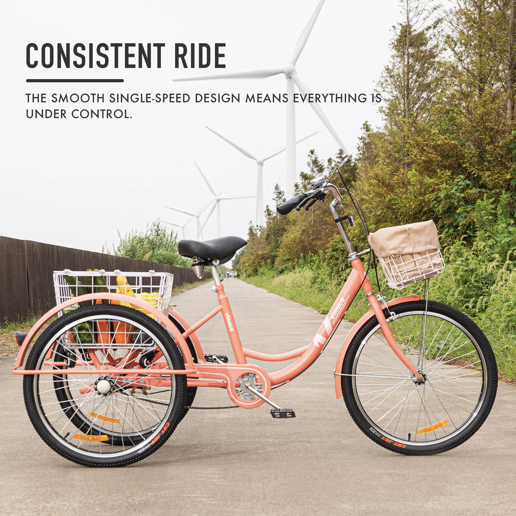 24 Inch Single Speed Adult Tricycle C117