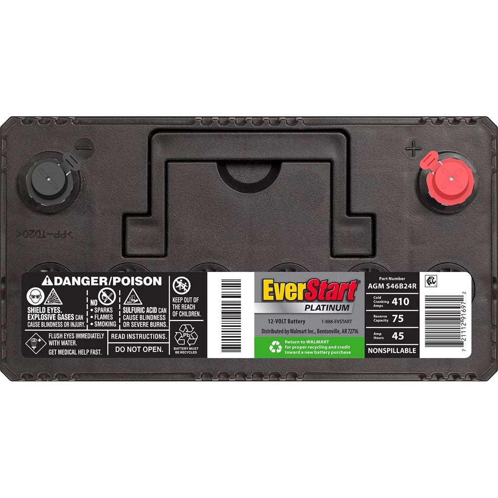 AGM Automotive Battery Group Size S46B24R 12 Volt 410 CCA U41955