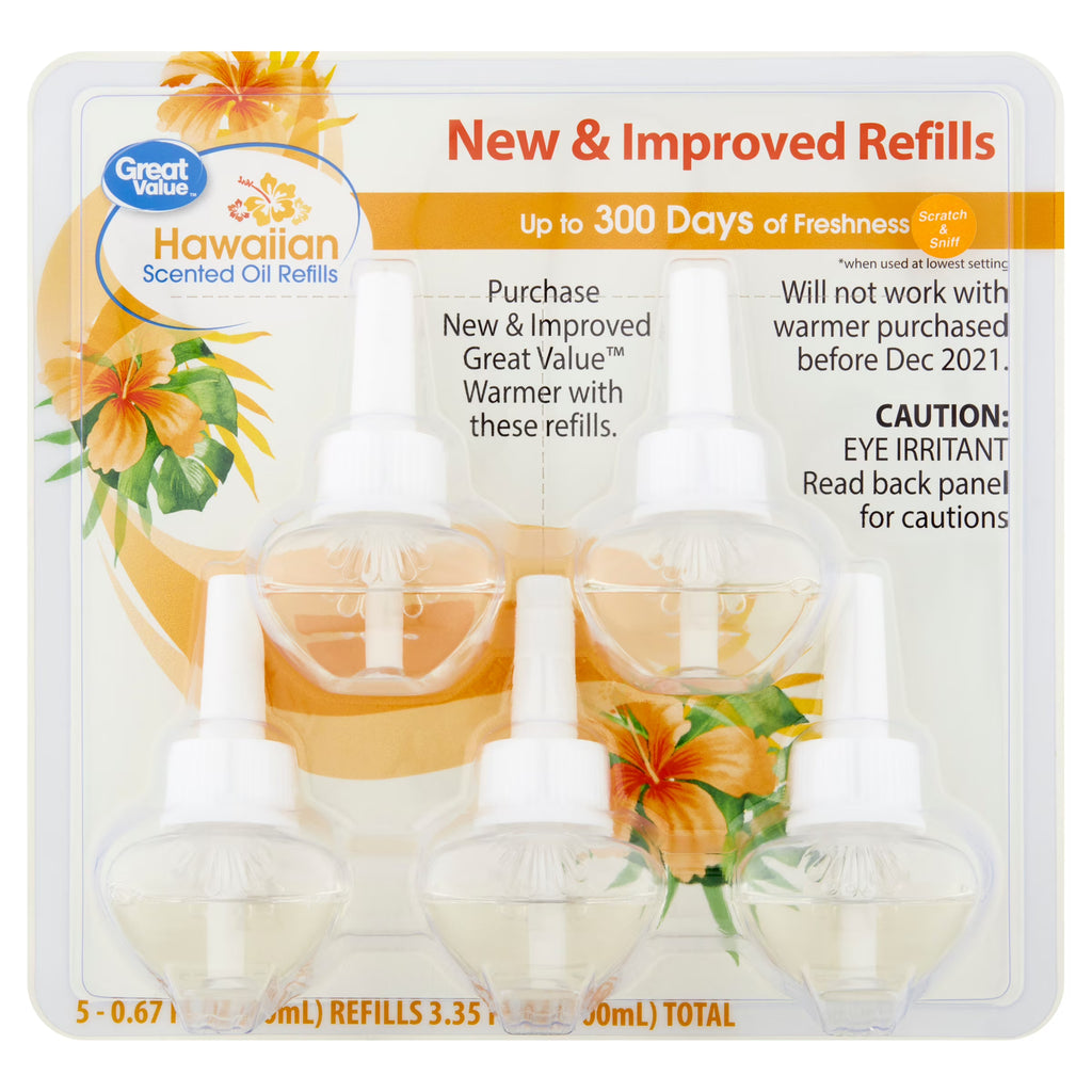 Hawaiian Scented Oil Refills, 5 Count E725825