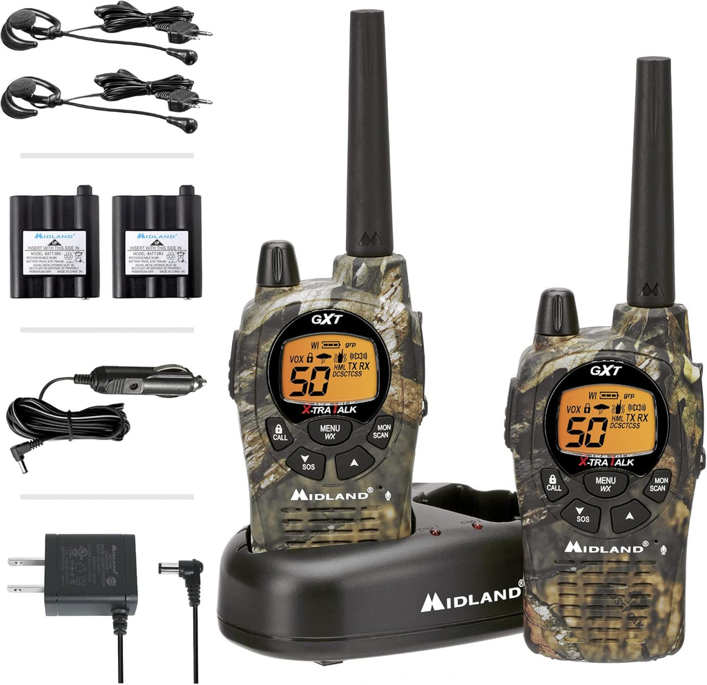 50 Channel Waterproof GMRS Two-Way Radio Black/Silver Pair Pack I70123