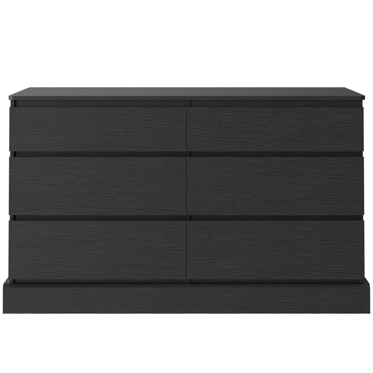 Black 6 Drawer Wooden Dresser W322