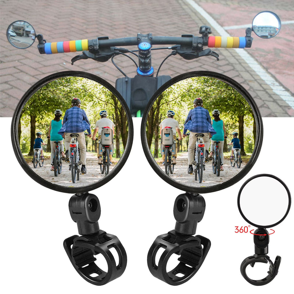2Pcs Mini Bicycle Rotaty Handlebar Glass Cycling Rear View Mirror V24675
