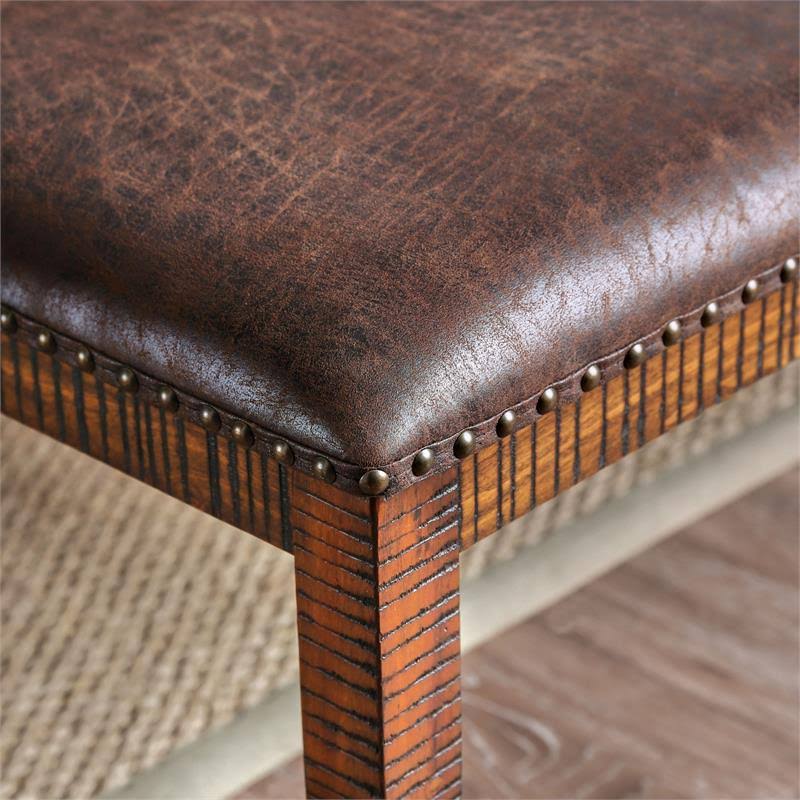 Solid Wood Counter Height Bench in Dark Oak T9178
