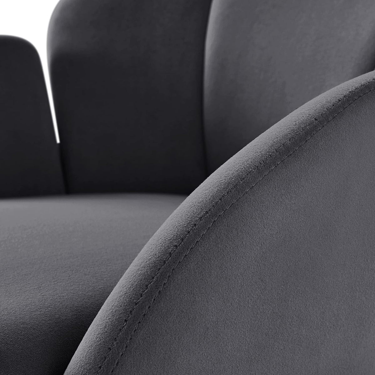 Dark Gray Velvet Barrel Accent Chair S3497