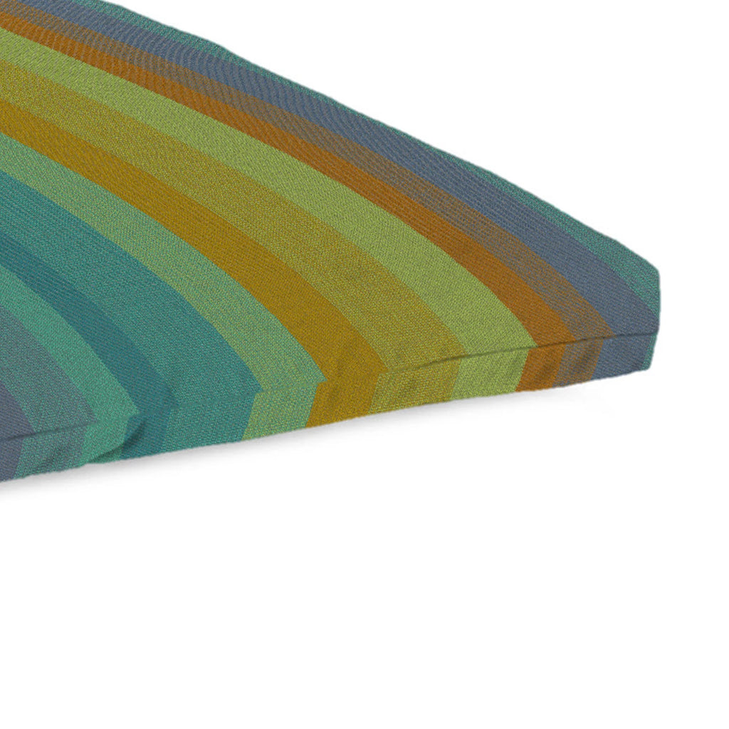 Sunbrella Multicolor Stripe Rectangular Outdoor Settee Swing Bench Cushion with Ties O839095