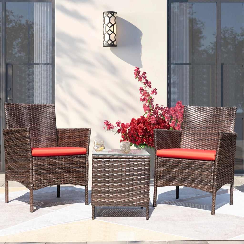 PE Rattan Set of 3 Patio Conversation Set L434200
