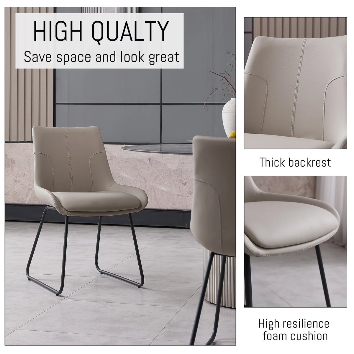 Faux Leather Dining Chair Set of 2 U28444