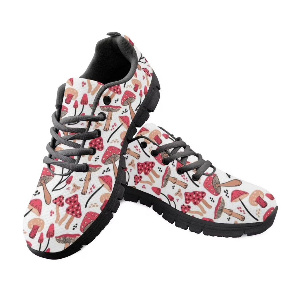 Red Little Mushrooms Non Slip Breathable Running Sneakers Size 8 A776
