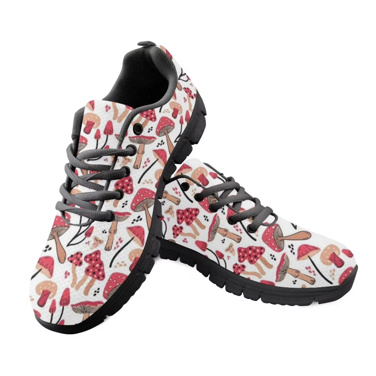 Red Little Mushrooms Non Slip Breathable Running Sneakers Size 8 A776