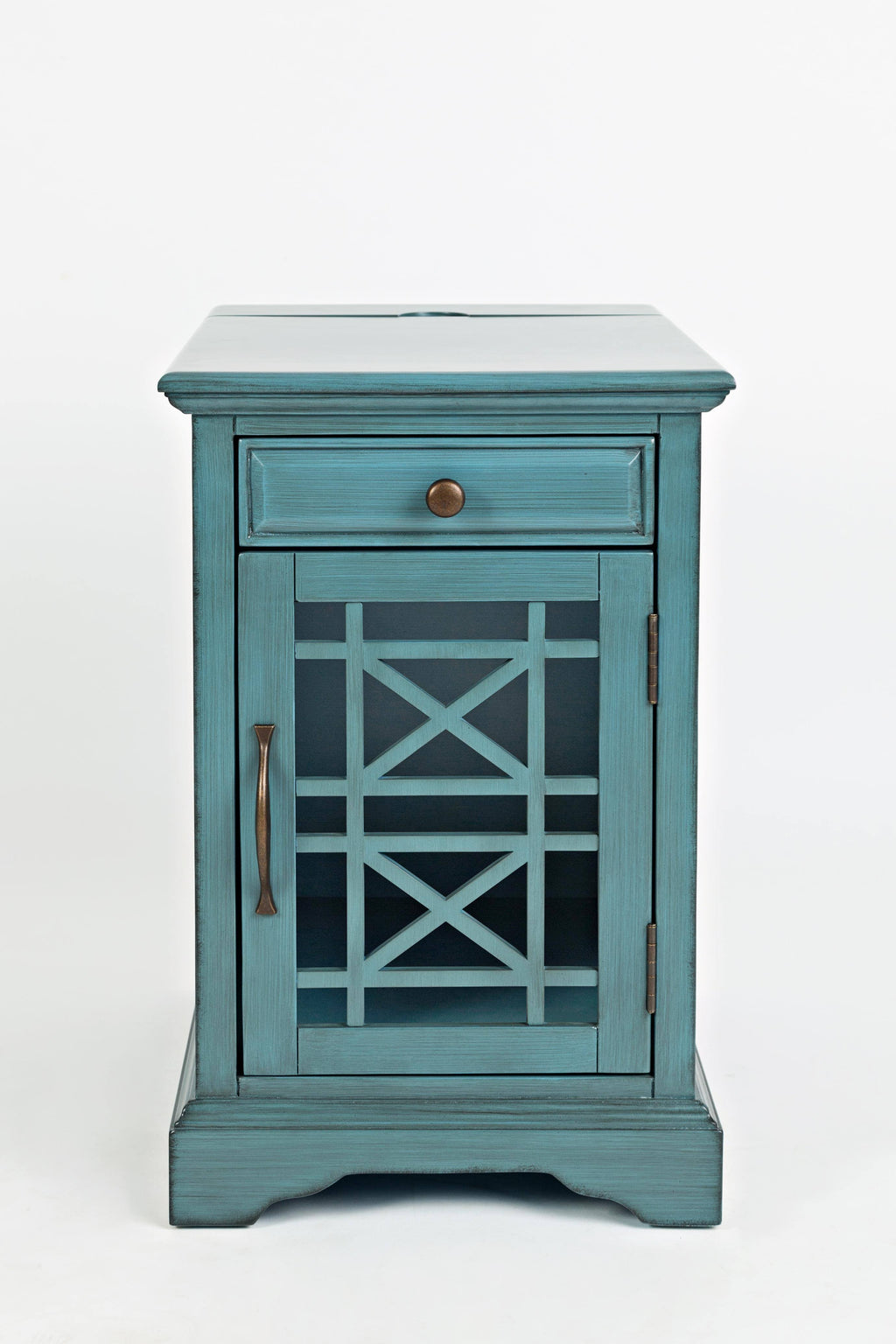Antique Blue Power Chairside Table D105