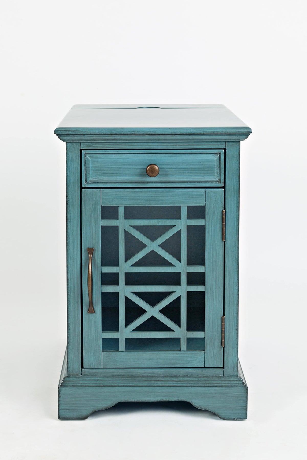 Antique Blue Power Chairside Table D105