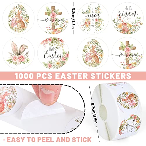 1000Pcs Assorted Round Christmas Stickers in Roll O549519