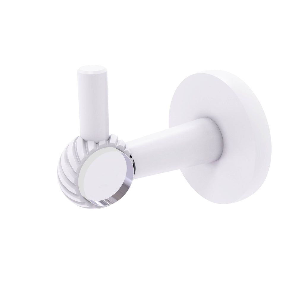 Matte White Robe Hook with Twisted Accents X86283