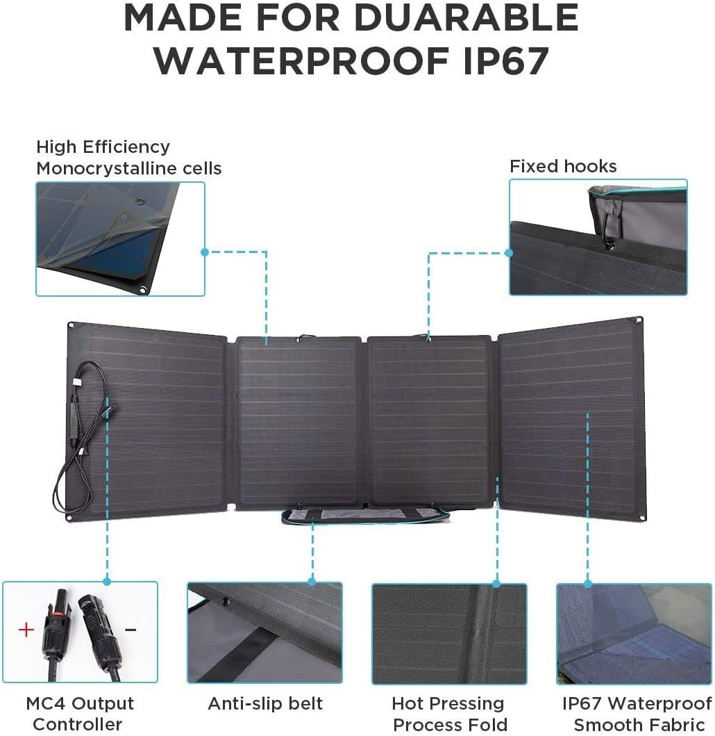 1260Wh Solar Generator with 110W Solar Panel, 1800W AC Outlets, Portable Power Station B781771