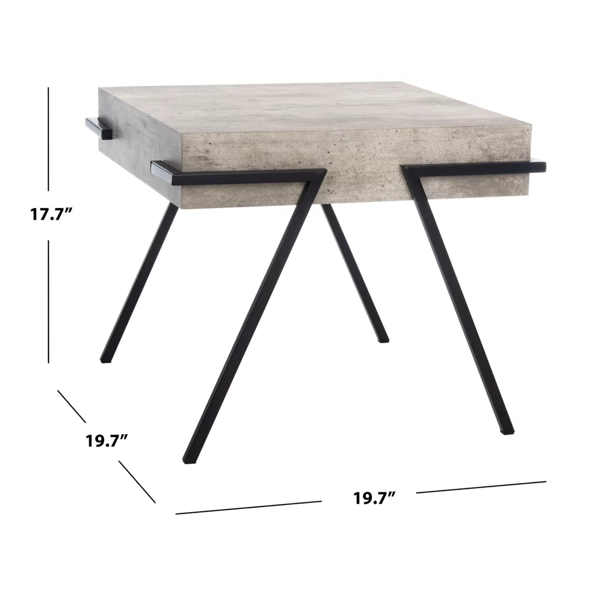 Light Grey Black Square Accent Table E417