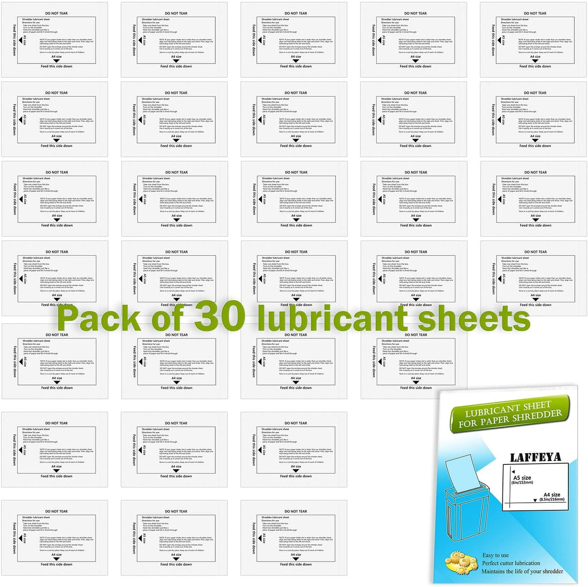 Shredder Lubricant Sheets (30 Pack) W448