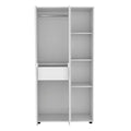White 2-Door Armoire with Drawer and 4 Open Shelves V987