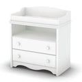 Crib and Toddler Bed and Changing Table and 5 Drawer Dresser Set in Pure White Z132