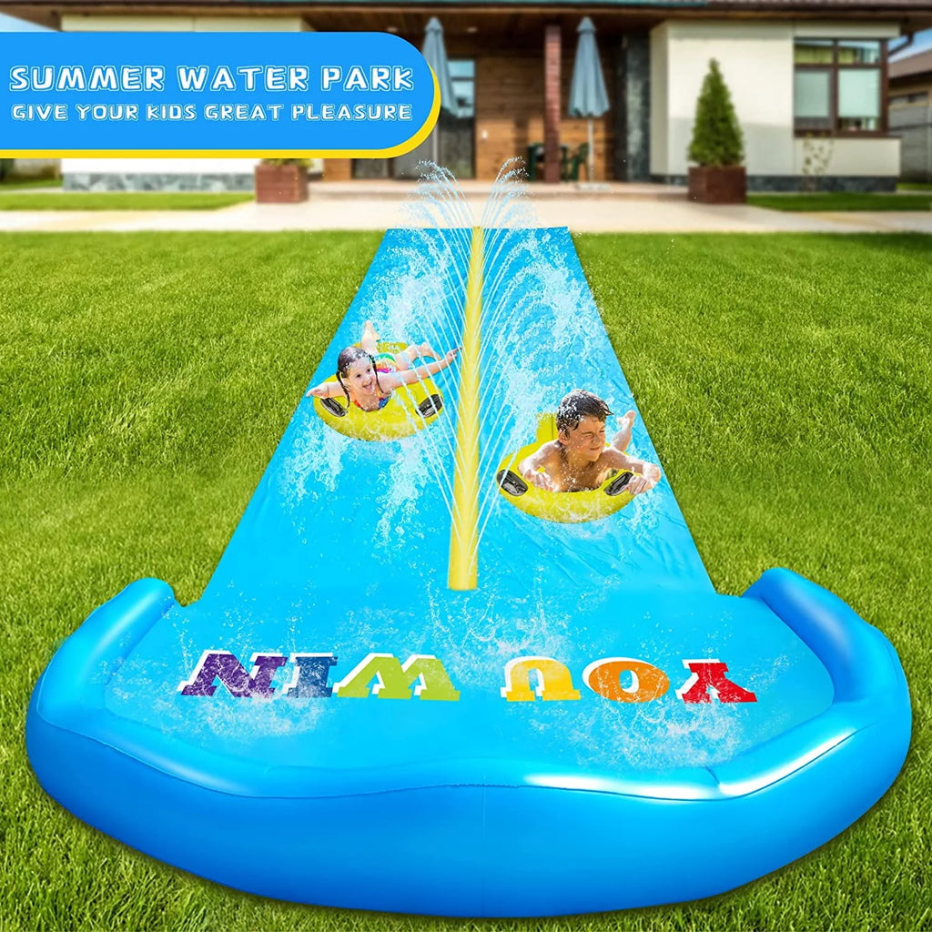 32.8FT Inflatable Water Slide with 2 Racing Lanes Z854