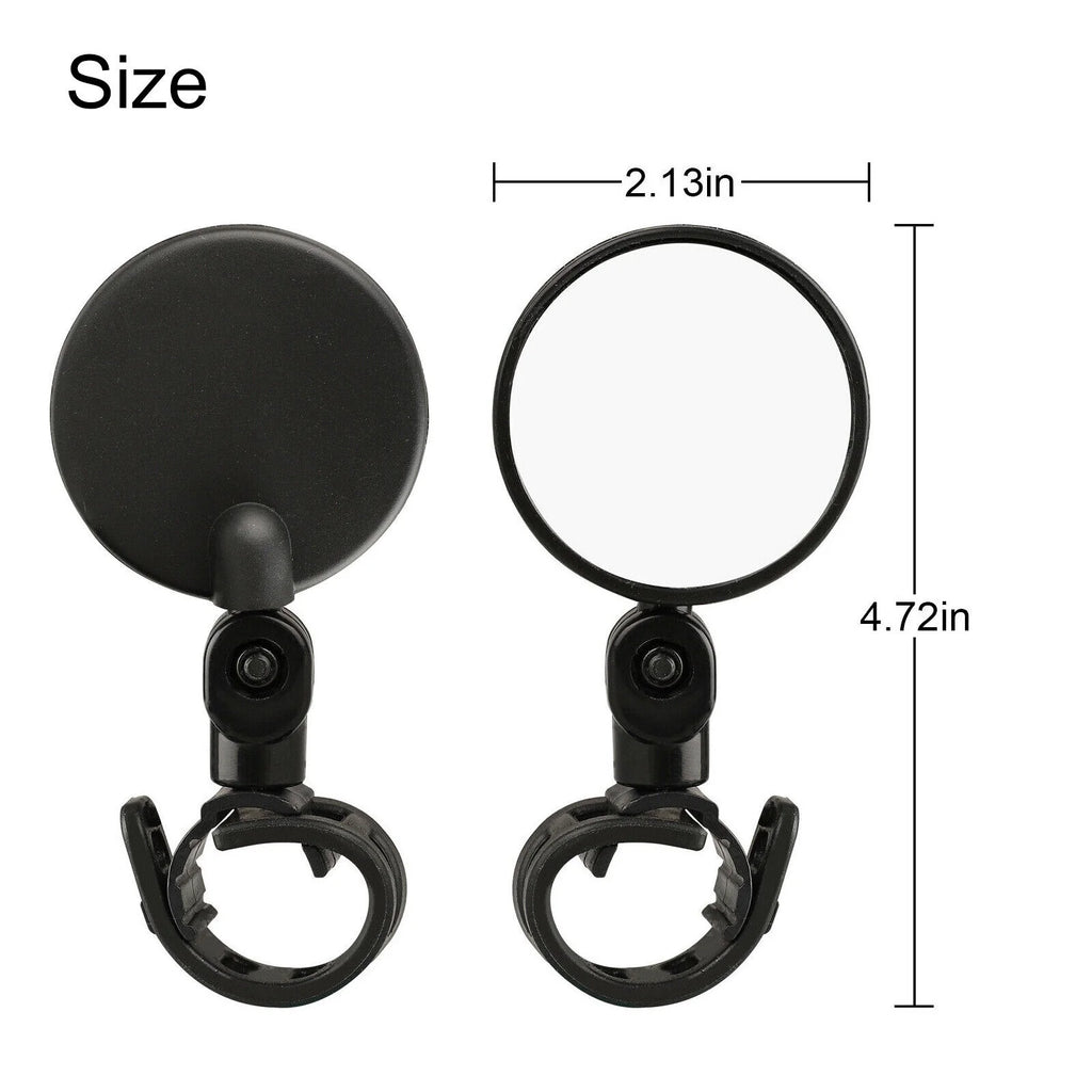 2Pcs Mini Bicycle Rotaty Handlebar Glass Cycling Rear View Mirror V24675