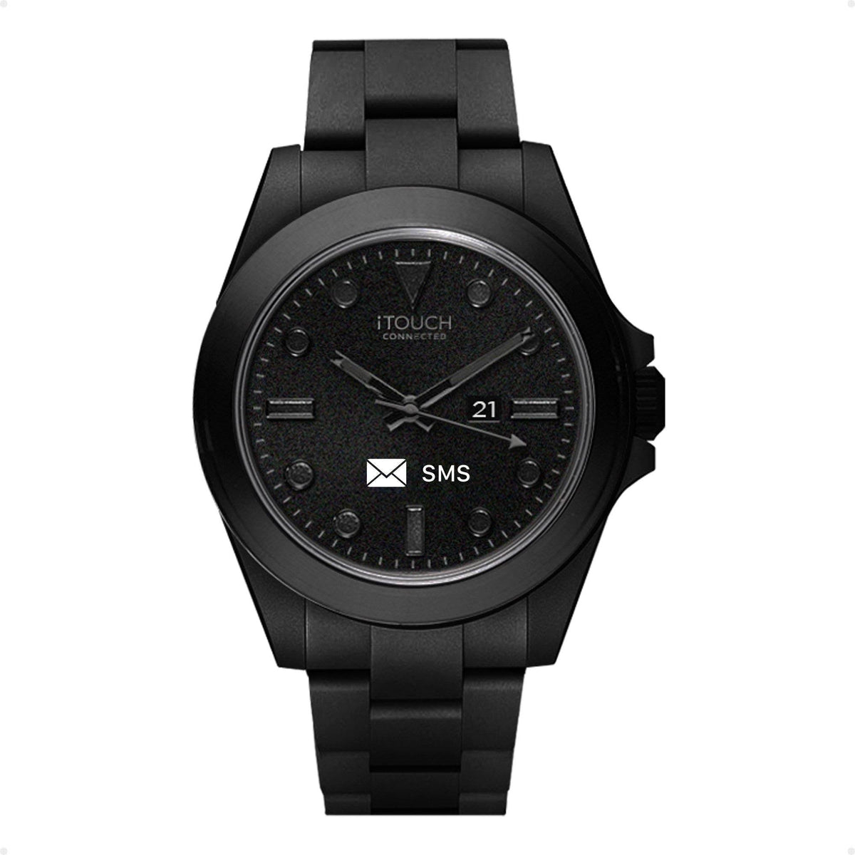 Black Hybrid Smartwatch Fitness Tracker with Black Acrylic Strap A276587