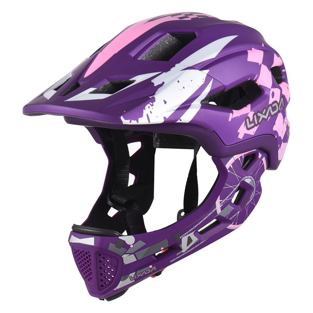 Kids Cycling Helmet Detachable Full Face Adjustable J3910