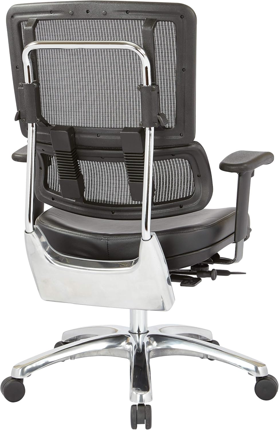 Black Mesh Back Managers Chair with Polished Aluminum Base O236474