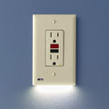Light Almond GFCI Outlet Wall Plate with LED Night Light A542118
