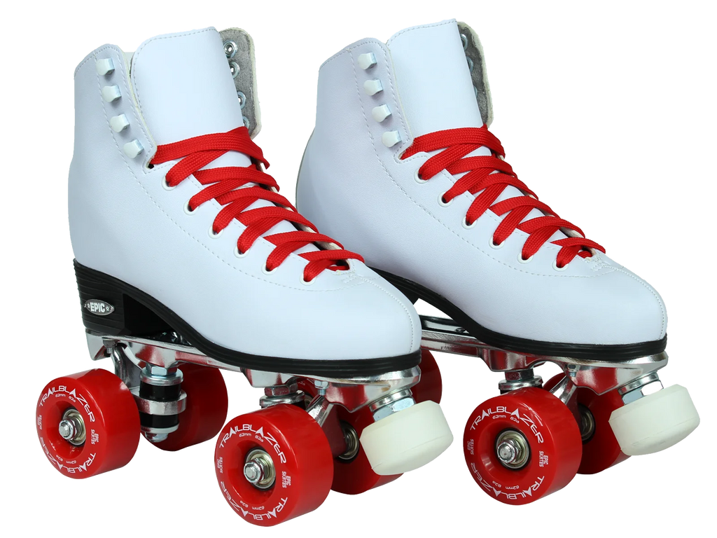 White/Red Quad Roller Skates Package I133544