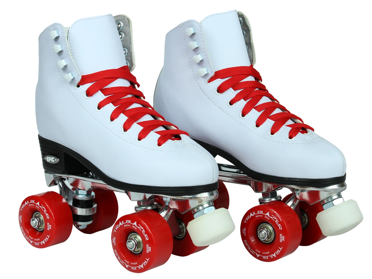 White/Red Quad Roller Skates Package I133544