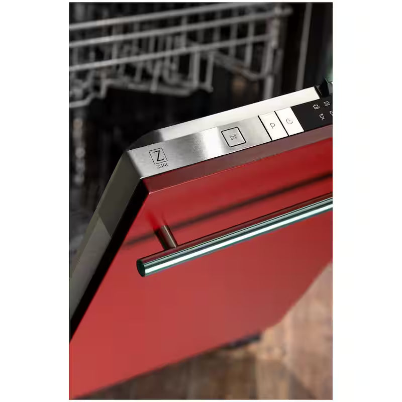 24 in. Compact Dishwasher with 2 Racks in Red Matte S300