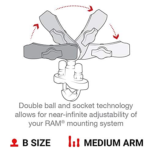 Medium Arm Phone Mount with Handlebar U-Bolt Base U4018