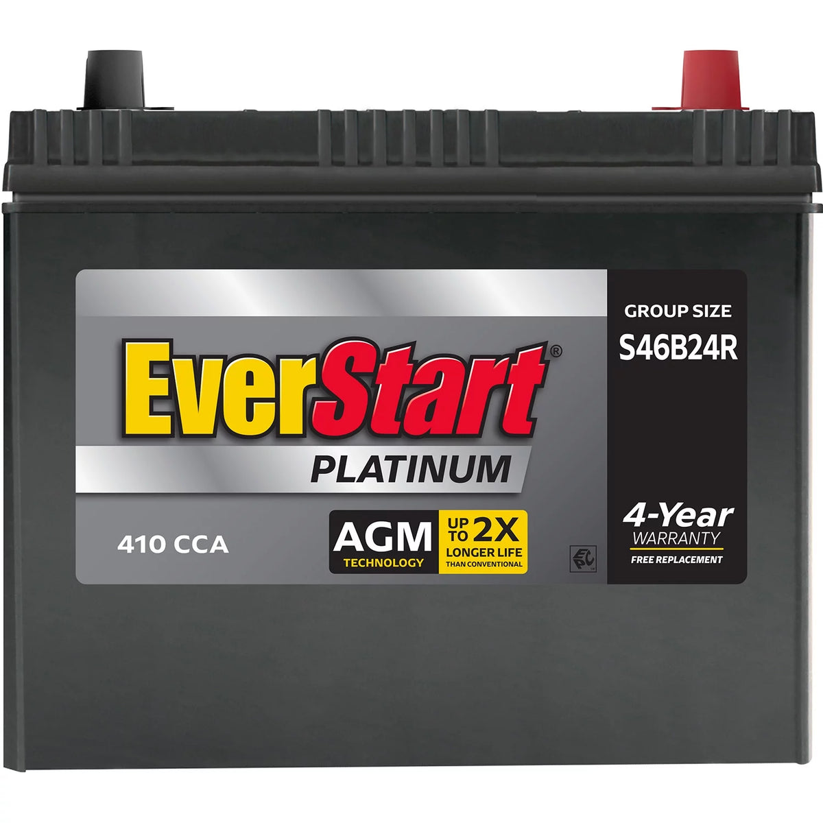 AGM Automotive Battery Group Size S46B24R 12 Volt 410 CCA U41955