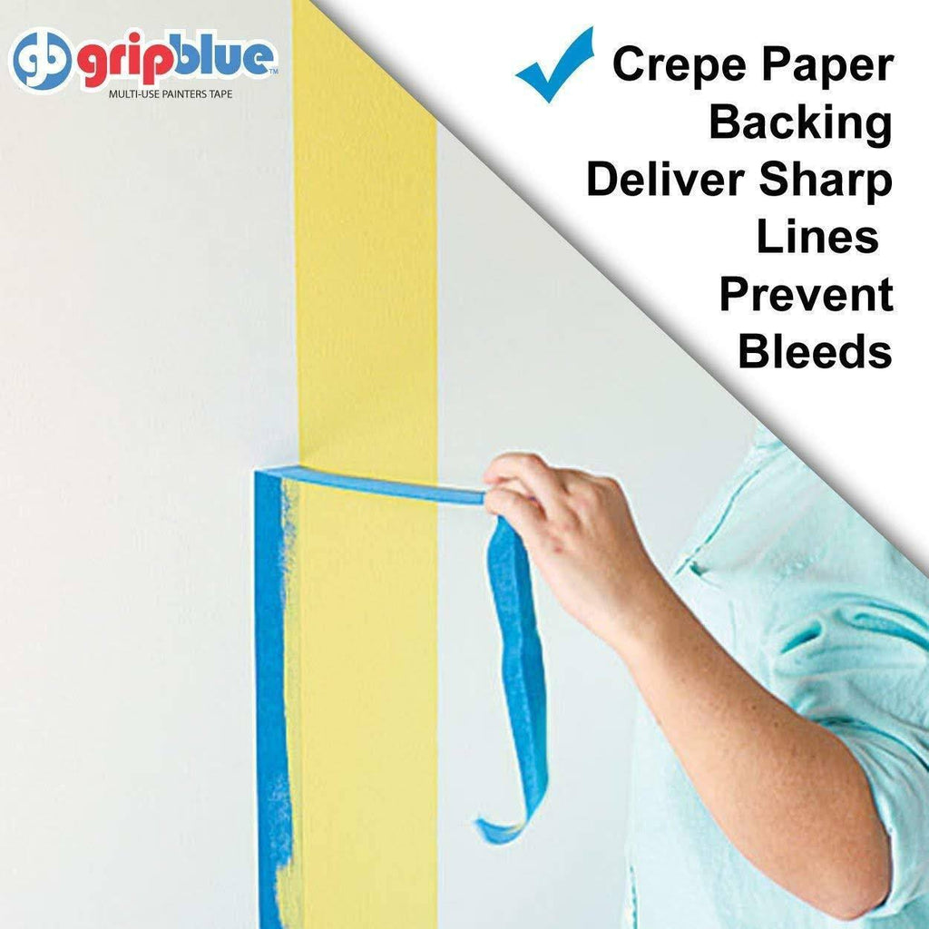 Blue Painters Tape 0.94/24mm x 60 yds Case of 36 Rolls Crepe Paper Masking Tape J3375