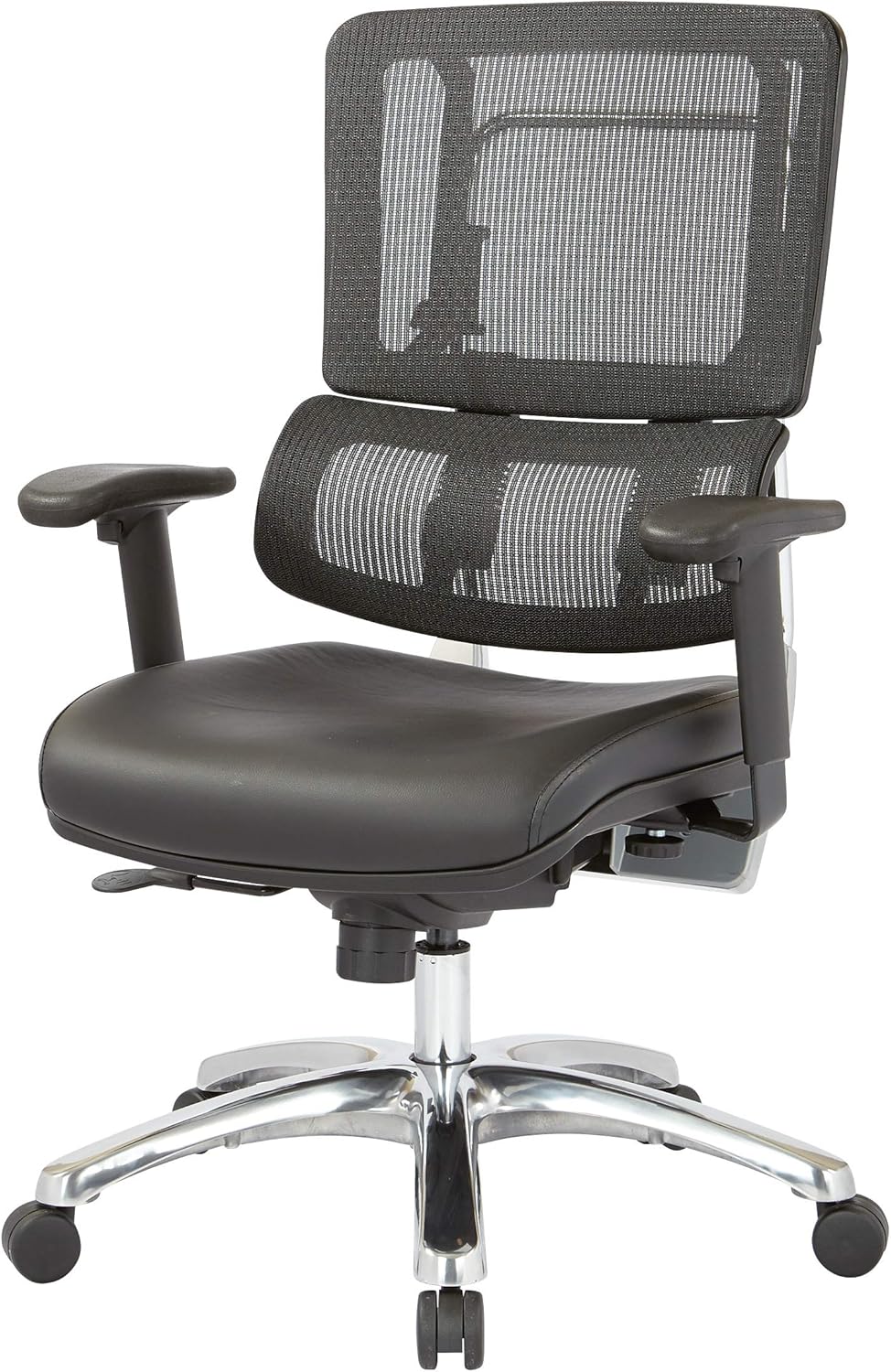 Black Mesh Back Managers Chair with Polished Aluminum Base O236474