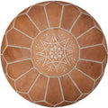 Genuine Leather Moroccan Ottoman Pouf Footstool C238273