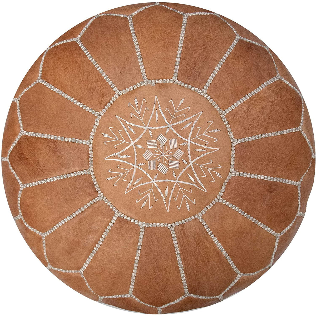 Genuine Leather Moroccan Ottoman Pouf Footstool C238273